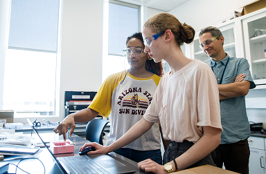 Students researching in ASU’s Lightworks lab